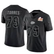 Men's Nick Torres Kansas City Chiefs ＃79 Limited Black Reflective Super Bowl LIX Jersey