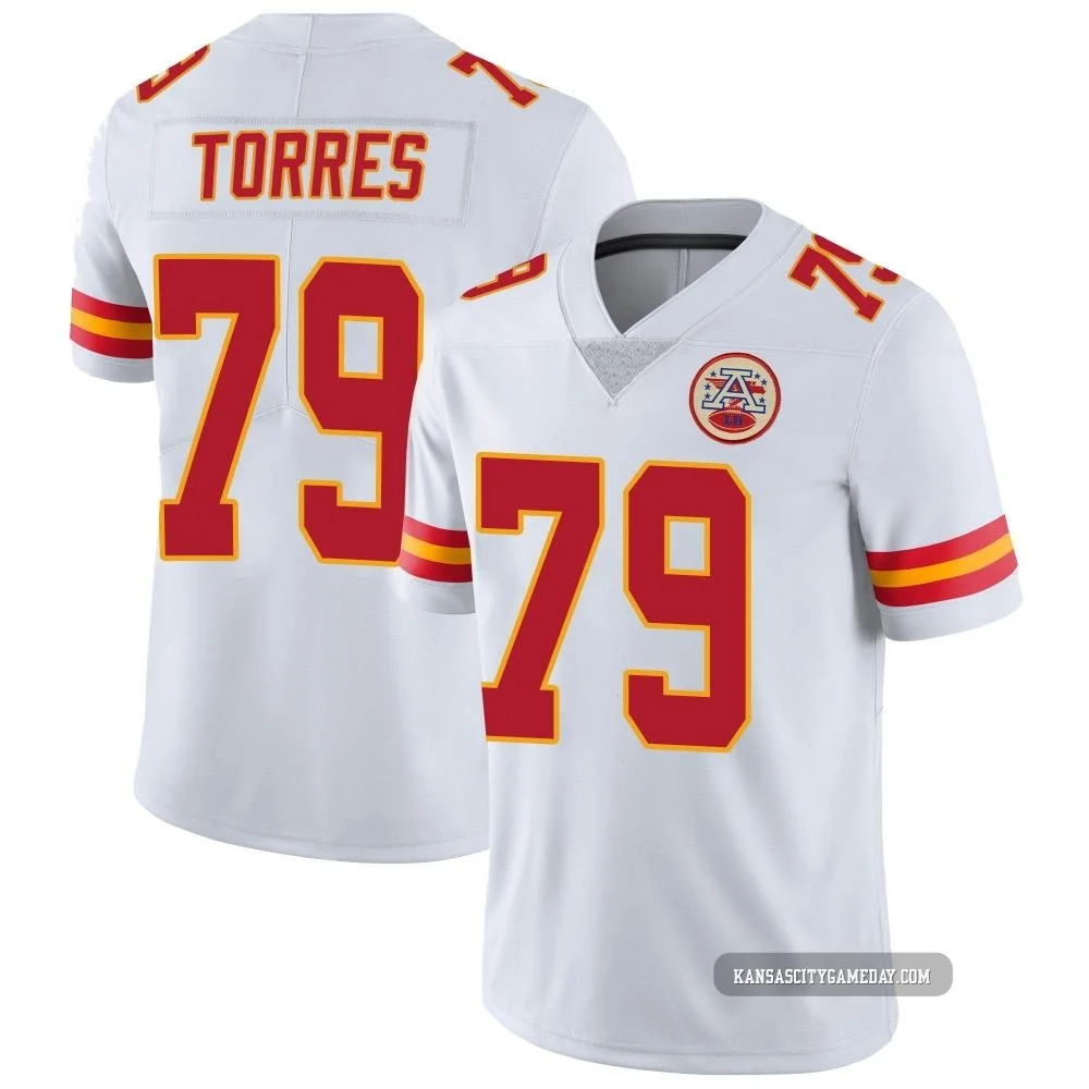 Men's Nick Torres Kansas City Chiefs ＃79 Limited White Vapor Untouchable Jersey
