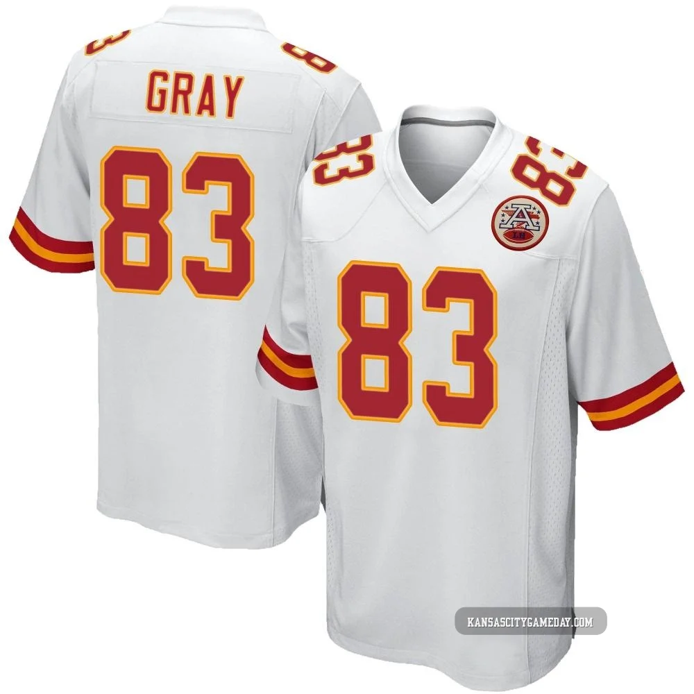 Men's Noah Gray Kansas City Chiefs ＃83 Game White Jersey