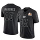 Men's Patrick Mahomes Kansas City Chiefs ＃15 Limited Black Reflective Super Bowl LIX Jersey