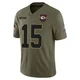 Men's Patrick Mahomes Kansas City Chiefs ＃15 Limited Olive 2025 Salute to Service Jersey
