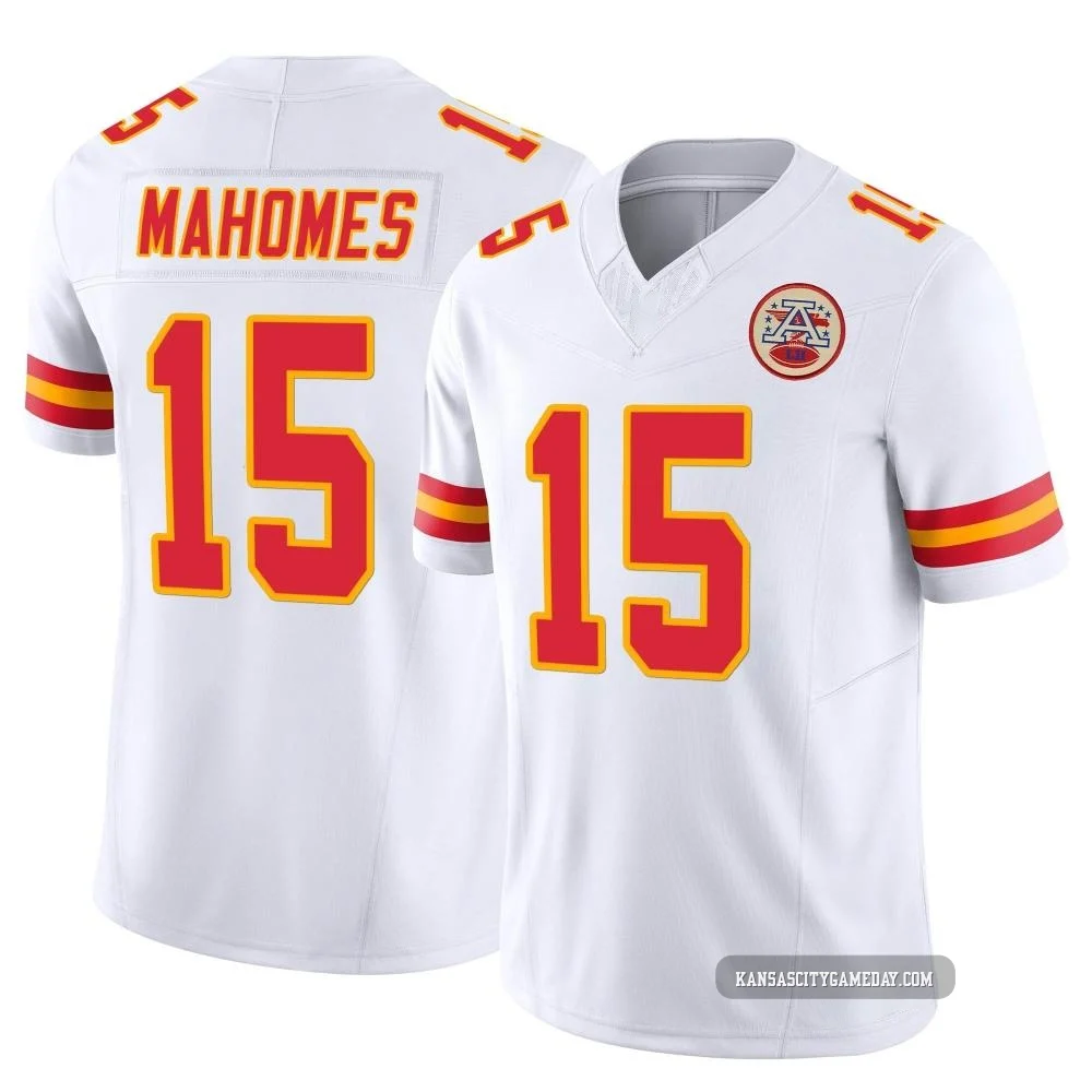 Men's Patrick Mahomes Kansas City Chiefs ＃15 Limited White Vapor F.U.S.E. Jersey