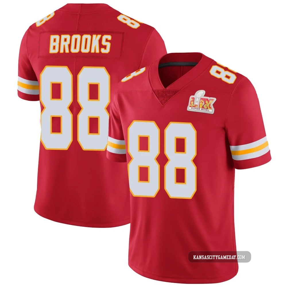 Men's Phillip Brooks Kansas City Chiefs ＃88 Limited Red Team Color Vapor Untouchable Super Bowl LIX Jersey