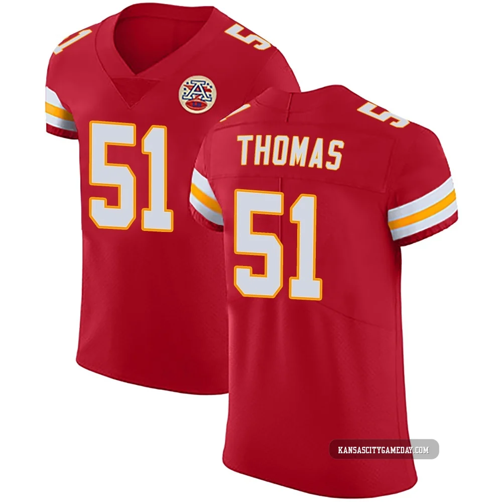 Men's R Mason Thomas Kansas City Chiefs ＃51 Elite Red Team Color Vapor Untouchable Jersey