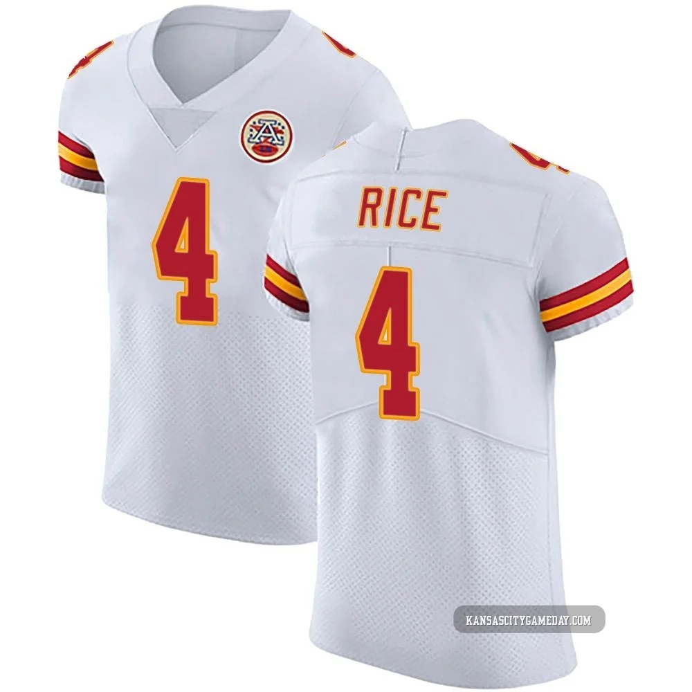 Men's Rashee Rice Kansas City Chiefs ＃4 Elite White Vapor Untouchable Jersey