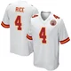 Men's Rashee Rice Kansas City Chiefs ＃4 Game White Jersey