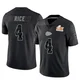Men's Rashee Rice Kansas City Chiefs ＃4 Limited Black Reflective Super Bowl LIX Jersey