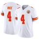Men's Rashee Rice Kansas City Chiefs ＃4 Limited White Vapor F.U.S.E. Jersey