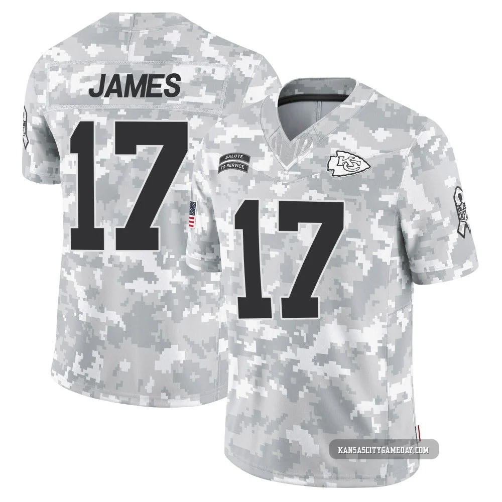 Men's Richie James Kansas City Chiefs ＃17 Limited Arctic Camo 2024 Salute to Service Jersey