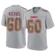 Men's Tautvydas Kieras Kansas City Chiefs ＃60 Game Gray Atmosphere Fashion Jersey