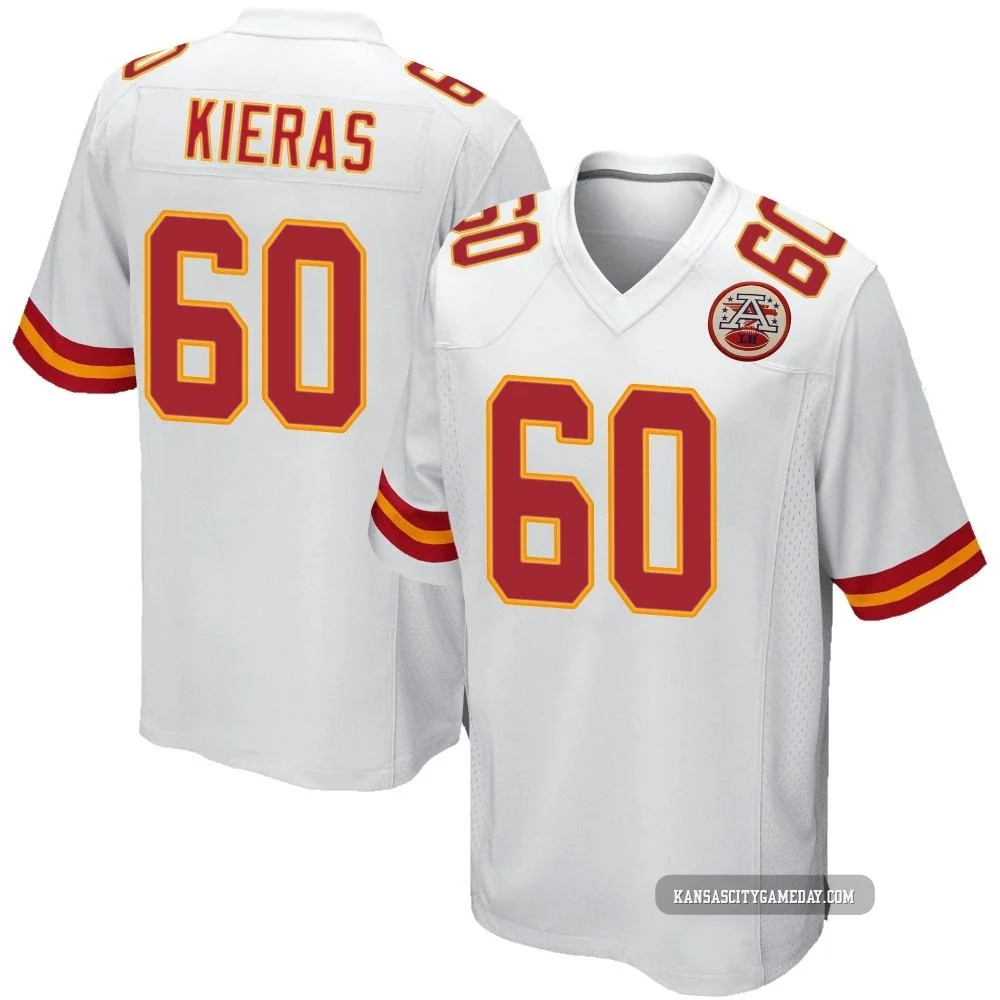 Men's Tautvydas Kieras Kansas City Chiefs ＃60 Game White Jersey