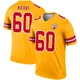 Men's Tautvydas Kieras Kansas City Chiefs ＃60 Legend Gold Inverted Jersey