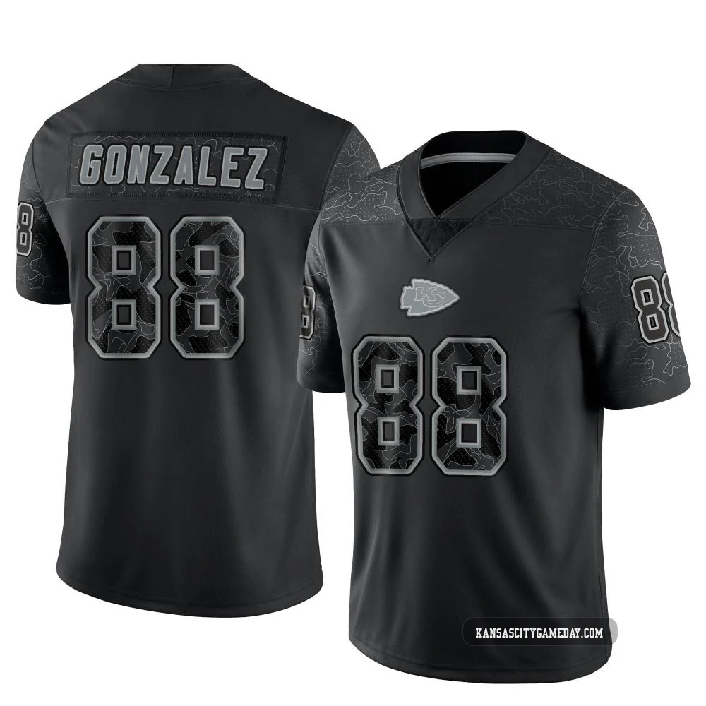 Men's Tony Gonzalez Kansas City Chiefs ＃88 Limited Black Reflective Jersey
