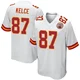 Men's Travis Kelce Kansas City Chiefs ＃87 Game White Jersey