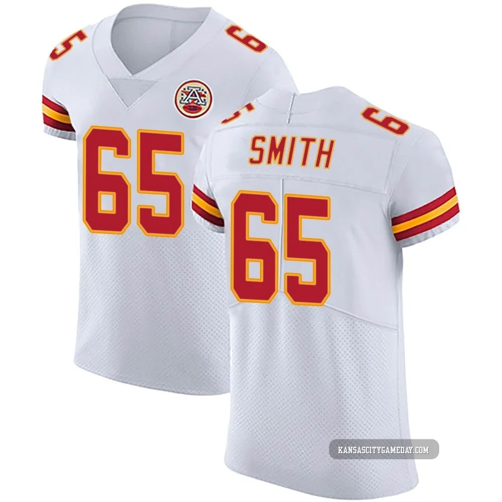 Men's Trey Smith Kansas City Chiefs ＃65 Elite White Vapor Untouchable Jersey