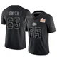 Men's Trey Smith Kansas City Chiefs ＃65 Limited Black Reflective Super Bowl LIX Jersey