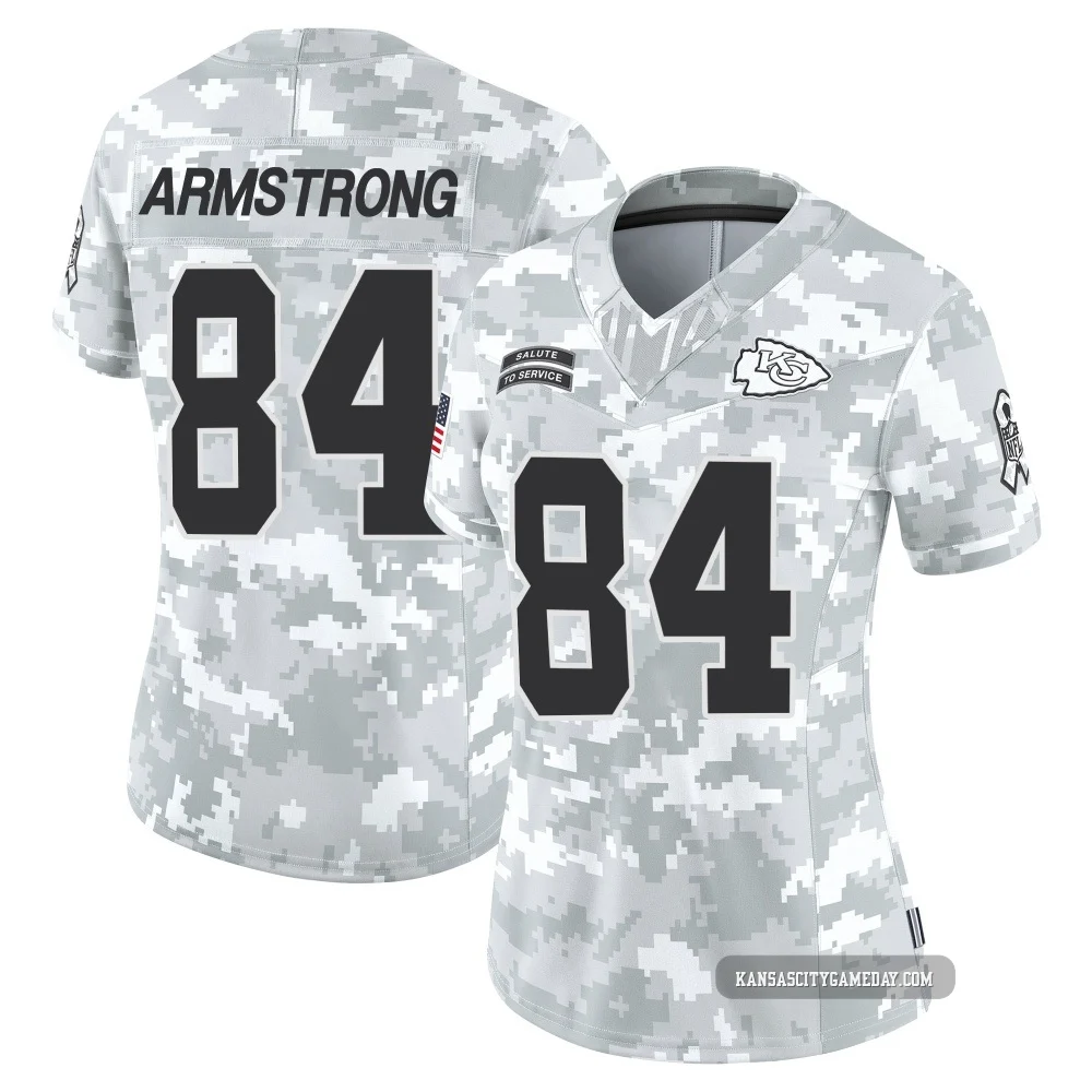Women's Andrew Armstrong Kansas City Chiefs ＃84 Limited Arctic Camo 2024 Salute to Service Jersey