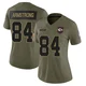 Women's Andrew Armstrong Kansas City Chiefs ＃84 Limited Olive 2025 Salute to Service Jersey