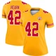 Women's Azizi Hearn Kansas City Chiefs ＃42 Legend Gold Inverted Jersey