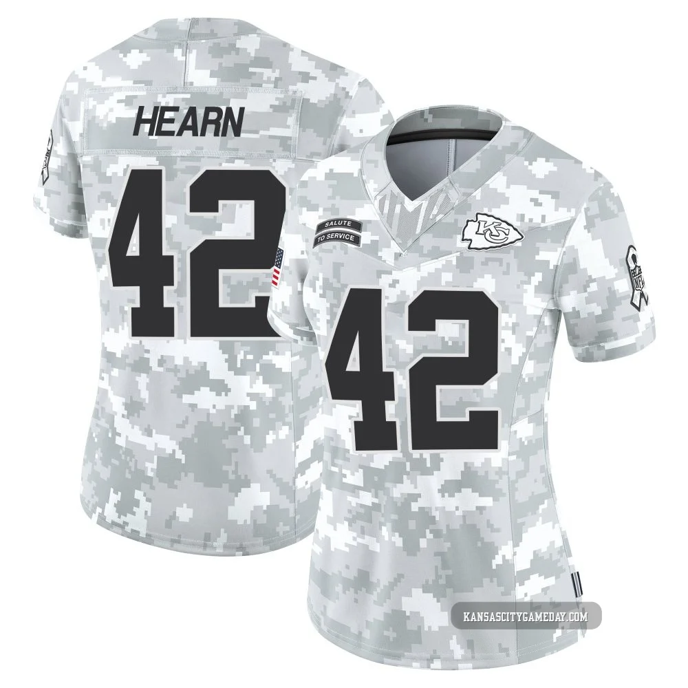 Women's Azizi Hearn Kansas City Chiefs ＃42 Limited Arctic Camo 2024 Salute to Service Jersey