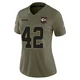Women's Azizi Hearn Kansas City Chiefs ＃42 Limited Olive 2025 Salute to Service Jersey