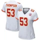 Women's BJ Thompson Kansas City Chiefs ＃53 Game White Jersey