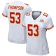 Women's BJ Thompson Kansas City Chiefs ＃53 Game White Super Bowl LIX Jersey