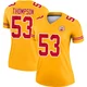 Women's BJ Thompson Kansas City Chiefs ＃53 Legend Gold Inverted Jersey
