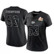 Women's BJ Thompson Kansas City Chiefs ＃53 Limited Black Reflective Super Bowl LIX Jersey