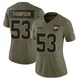 Women's BJ Thompson Kansas City Chiefs ＃53 Limited Olive 2025 Salute to Service Jersey