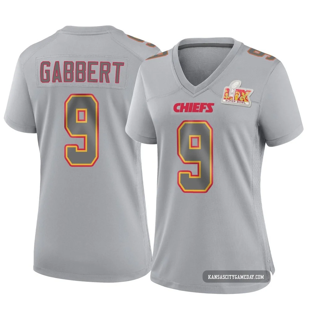 Women's Blaine Gabbert Kansas City Chiefs ＃9 Game Gray Atmosphere Fashion Super Bowl LIX Jersey