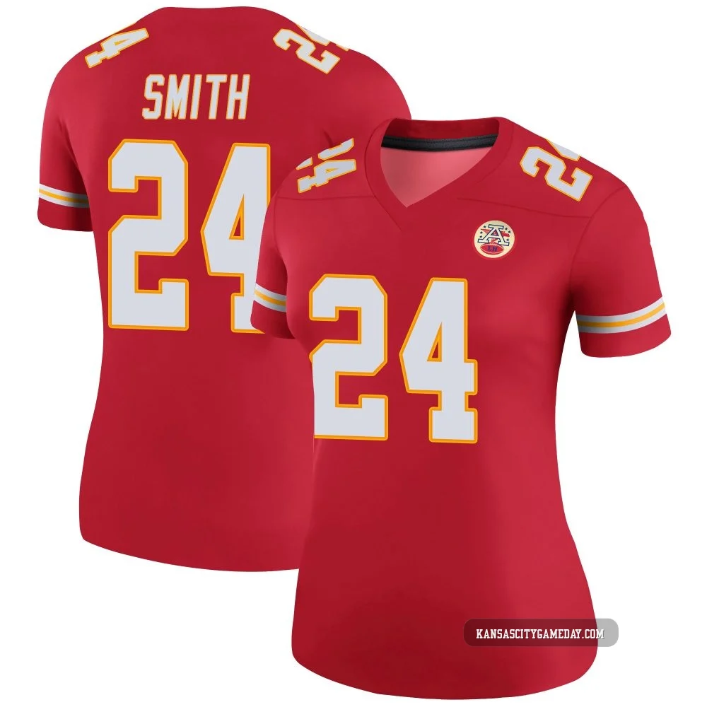 Women's Brashard Smith Kansas City Chiefs ＃24 Legend Red Color Rush Jersey