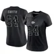 Women's Brashard Smith Kansas City Chiefs ＃24 Limited Black Reflective Jersey