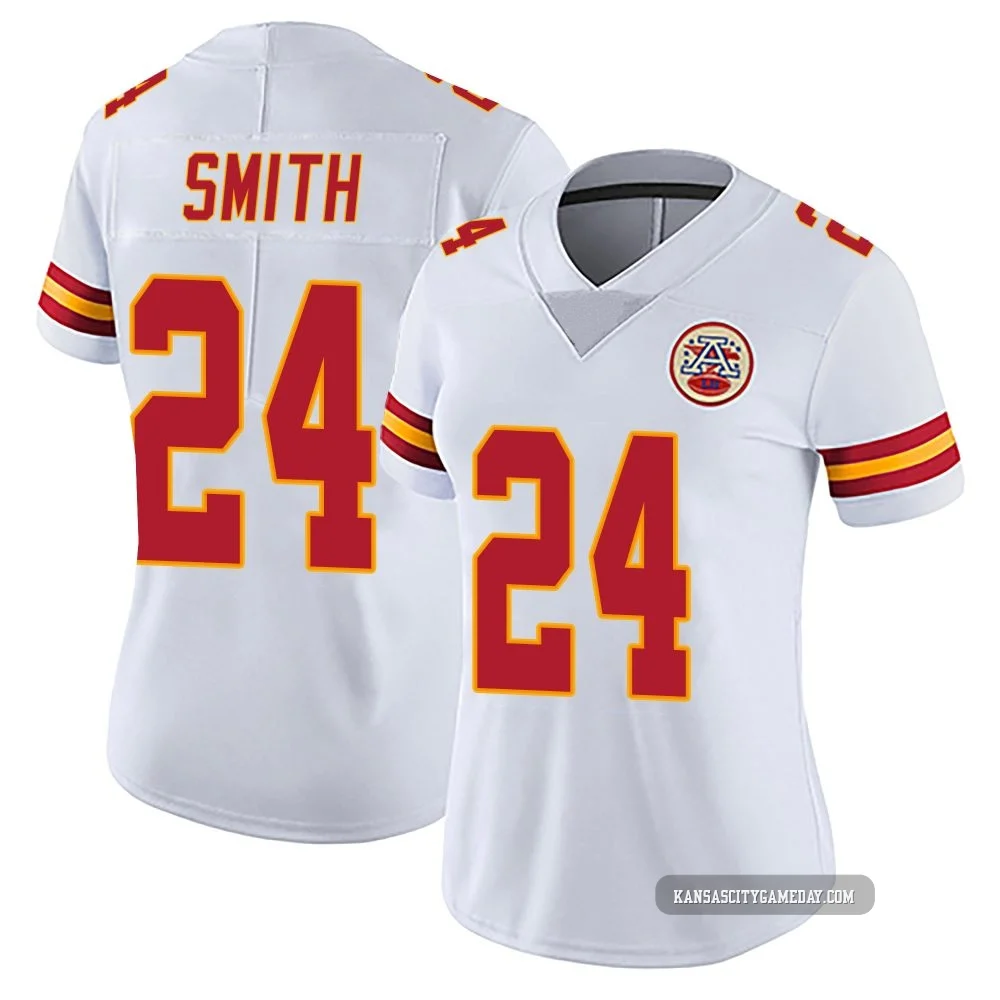 Women's Brashard Smith Kansas City Chiefs ＃24 Limited White Vapor Untouchable Jersey