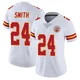 Women's Brashard Smith Kansas City Chiefs ＃24 Limited White Vapor Untouchable Jersey