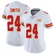 Women's Brashard Smith Kansas City Chiefs ＃24 Limited White Vapor Untouchable Super Bowl LIX Jersey