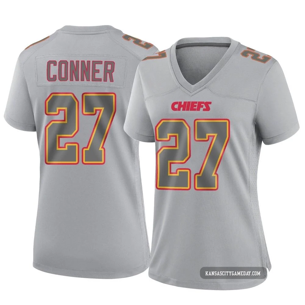 Women's Chamarri Conner Kansas City Chiefs ＃27 Game Gray Atmosphere Fashion Jersey