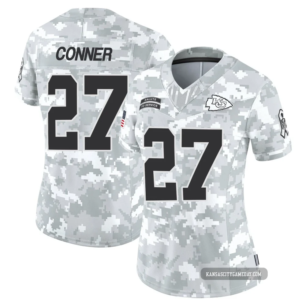 Women's Chamarri Conner Kansas City Chiefs ＃27 Limited Arctic Camo 2024 Salute to Service Jersey