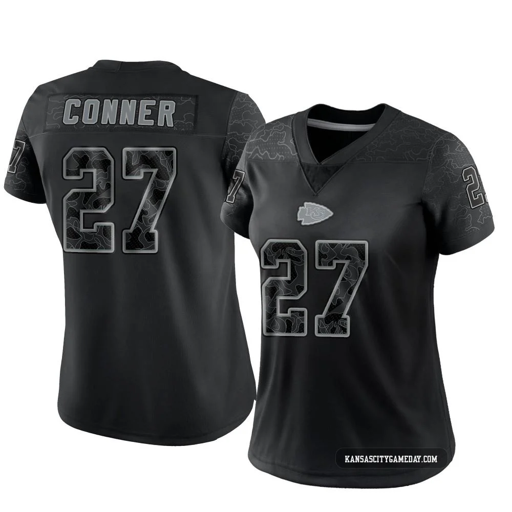 Women's Chamarri Conner Kansas City Chiefs ＃27 Limited Black Reflective Jersey