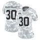 Women's Chris Roland-Wallace Kansas City Chiefs ＃30 Limited Arctic Camo 2024 Salute to Service Jersey
