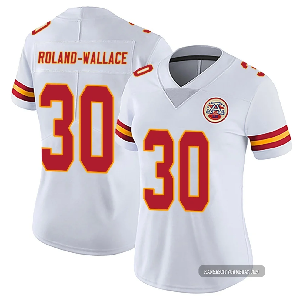 Women's Chris Roland-Wallace Kansas City Chiefs ＃30 Limited White Vapor Untouchable Jersey