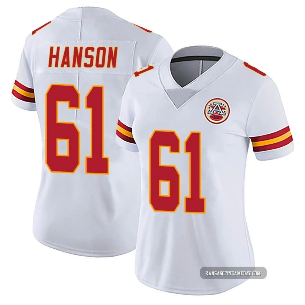 Women's C.J. Hanson Kansas City Chiefs ＃61 Limited White Vapor Untouchable Jersey