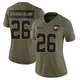 Women's Clyde Edwards-Helaire Kansas City Chiefs ＃26 Limited Olive 2025 Salute to Service Jersey