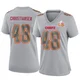 Women's Cole Christiansen Kansas City Chiefs ＃48 Game Gray Atmosphere Fashion Super Bowl LIX Jersey