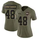 Women's Cole Christiansen Kansas City Chiefs ＃48 Limited Olive 2025 Salute to Service Jersey