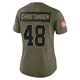 Women's Cole Christiansen Kansas City Chiefs ＃48 Limited Olive 2025 Salute to Service Jersey