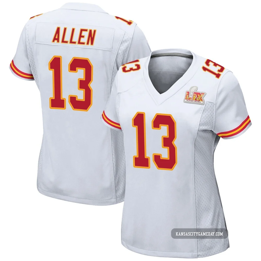 Women's Cyrus Allen Kansas City Chiefs ＃13 Game White Super Bowl LIX Jersey