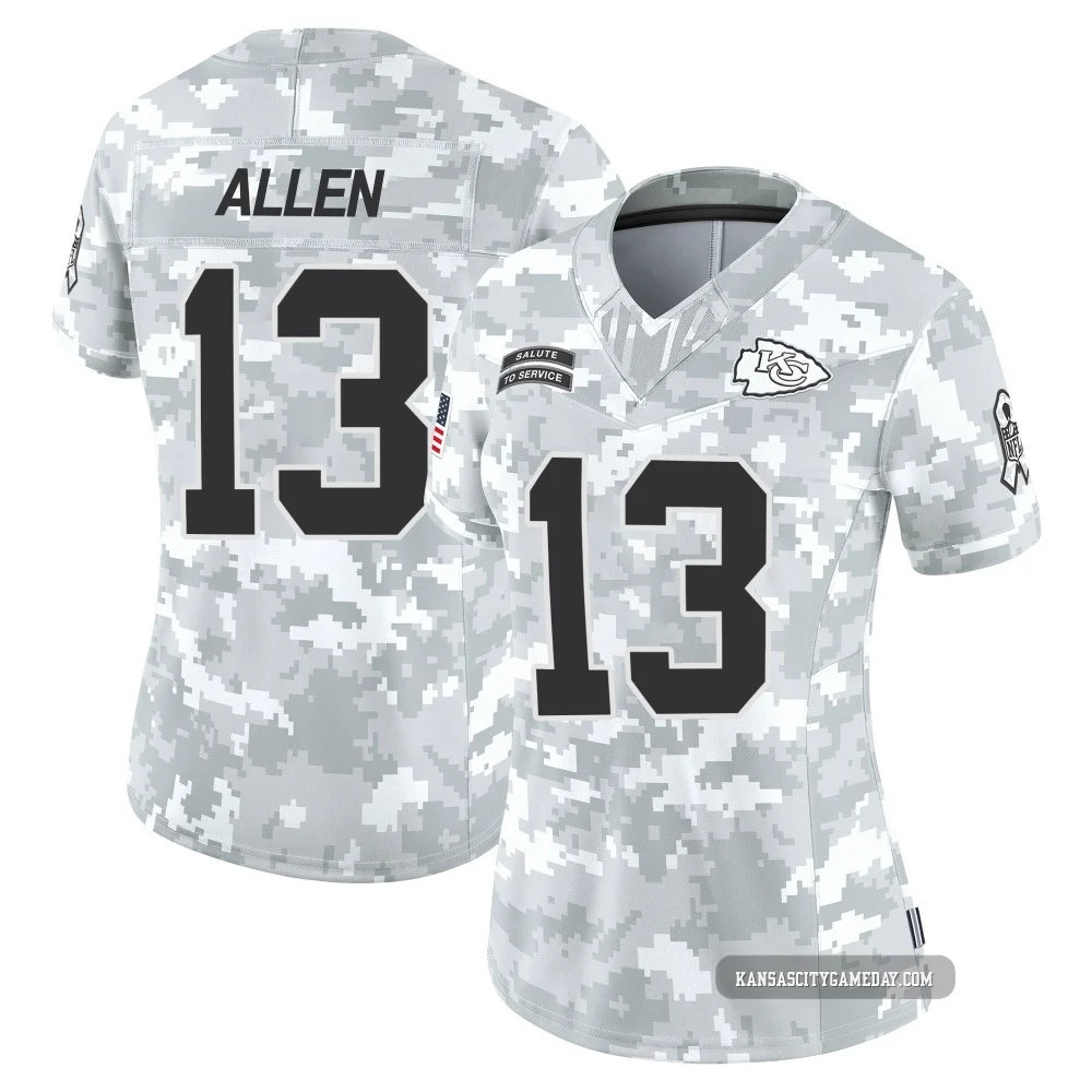 Women's Cyrus Allen Kansas City Chiefs ＃13 Limited Arctic Camo 2024 Salute to Service Jersey
