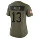 Women's Cyrus Allen Kansas City Chiefs ＃13 Limited Olive 2025 Salute to Service Jersey