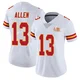 Women's Cyrus Allen Kansas City Chiefs ＃13 Limited White Vapor Untouchable Super Bowl LIX Jersey